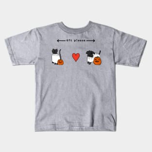 Cat and Dog Social Distancing a Halloween Horror Kids T-Shirt